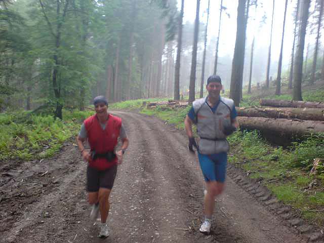 Anja und Lutz beim Dauerlauf im Wald
