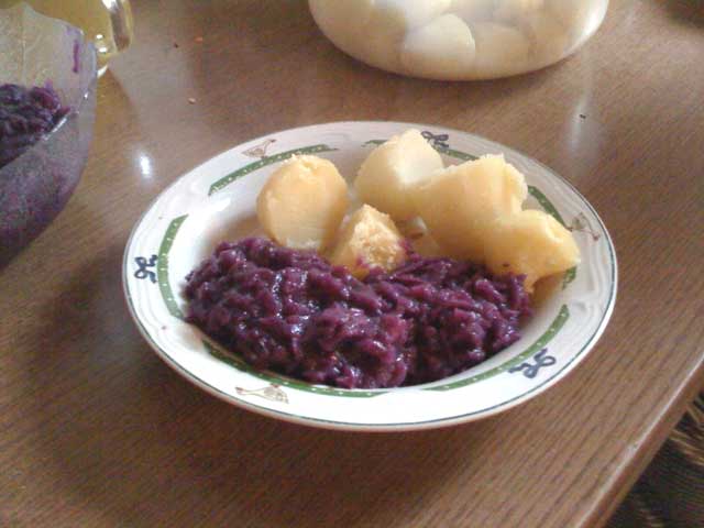 Kartoffeln mit Rotkohl